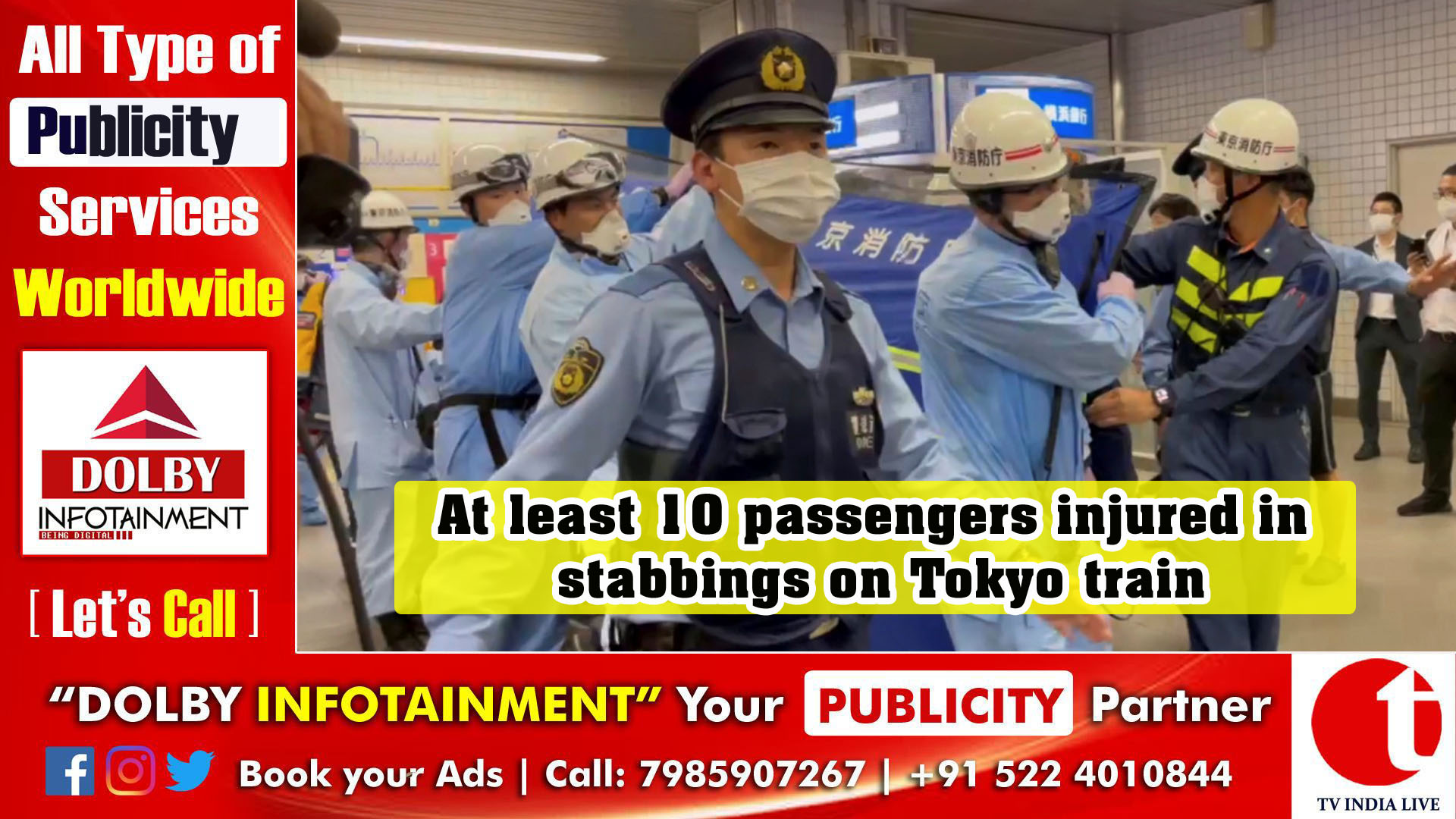 At least 10 passengers injured in stabbings on Tokyo train