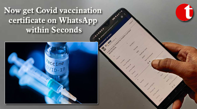 Now get Covid vaccination certificate on WhatsApp within Seconds