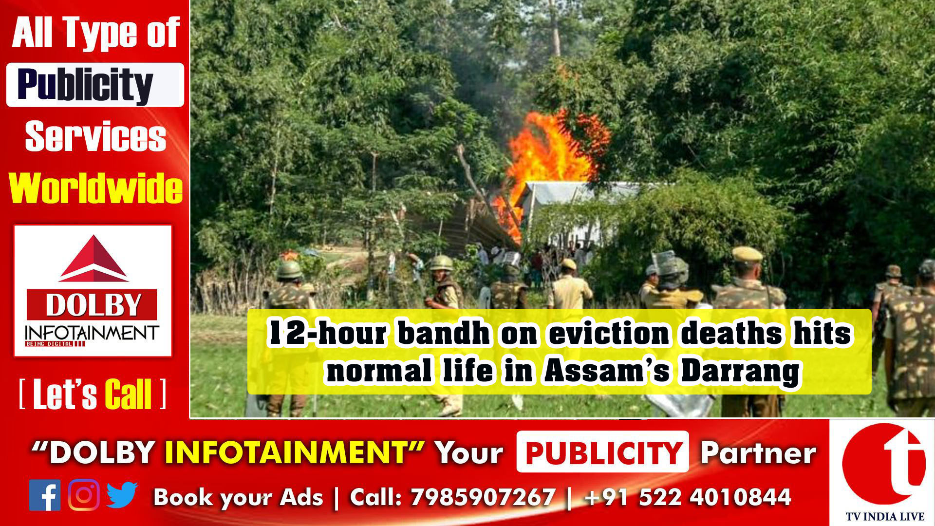 12-hour bandh on eviction deaths hits normal life in Assam’s Darrang