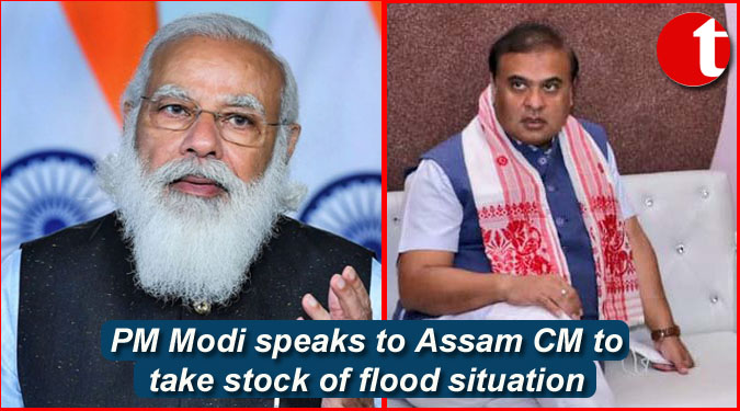 PM Modi speaks to Assam CM to take stock of flood situation