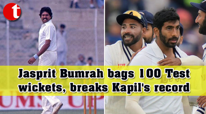 Jasprit Bumrah bags 100 Test wickets, breaks Kapil's record