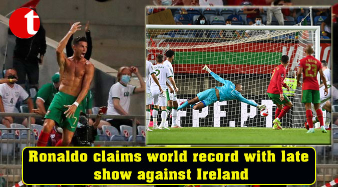 Ronaldo claims world record with late show against Ireland
