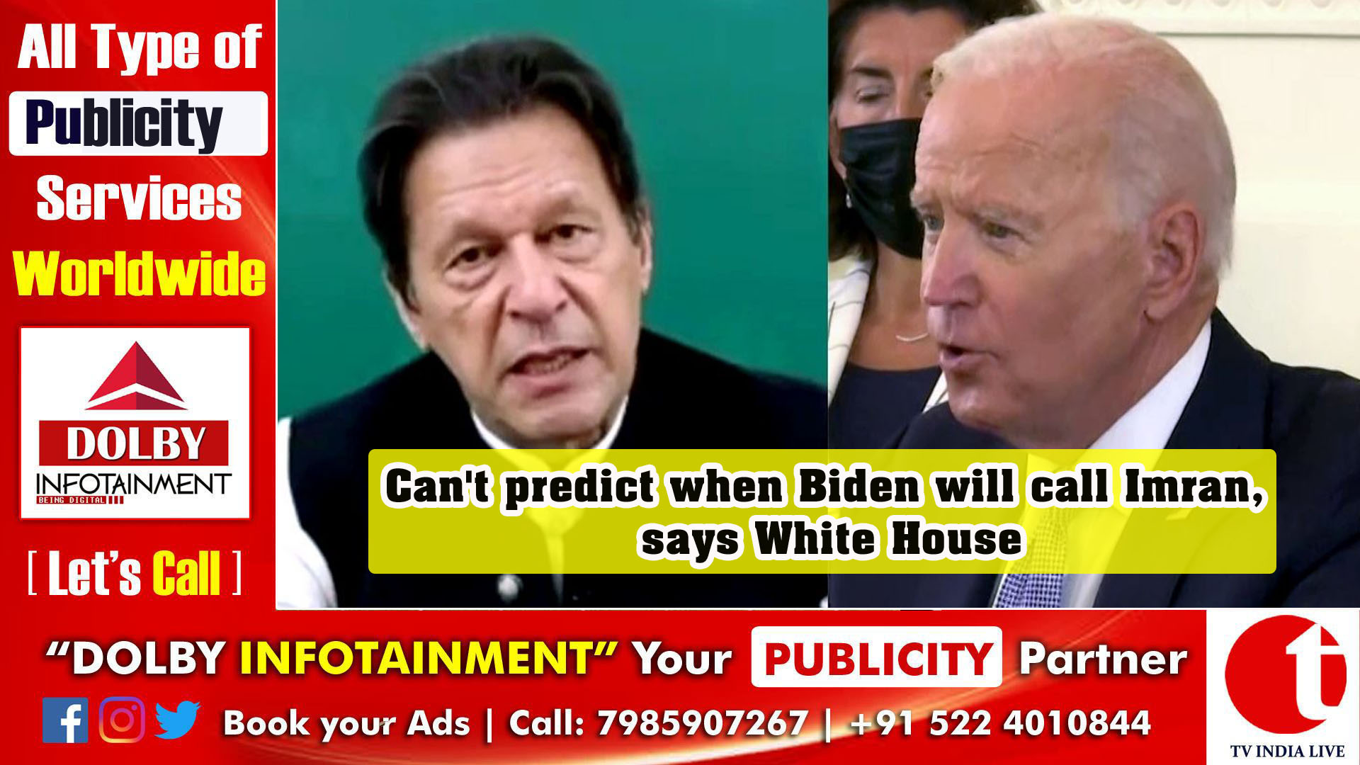 Can't predict when Biden will call Imran, says White House