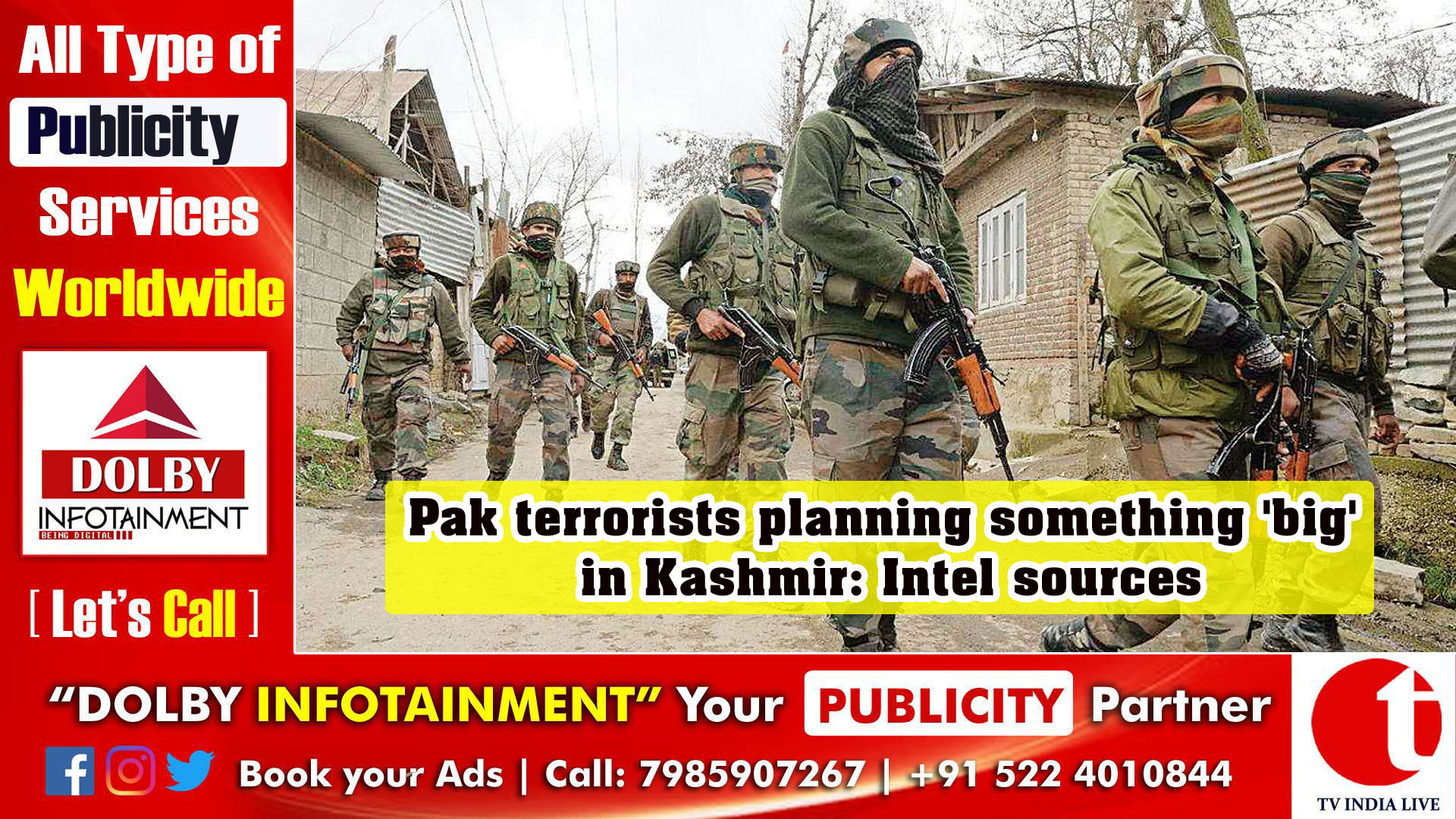 Pak terrorists planning something 'big' in Kashmir: Intel sources