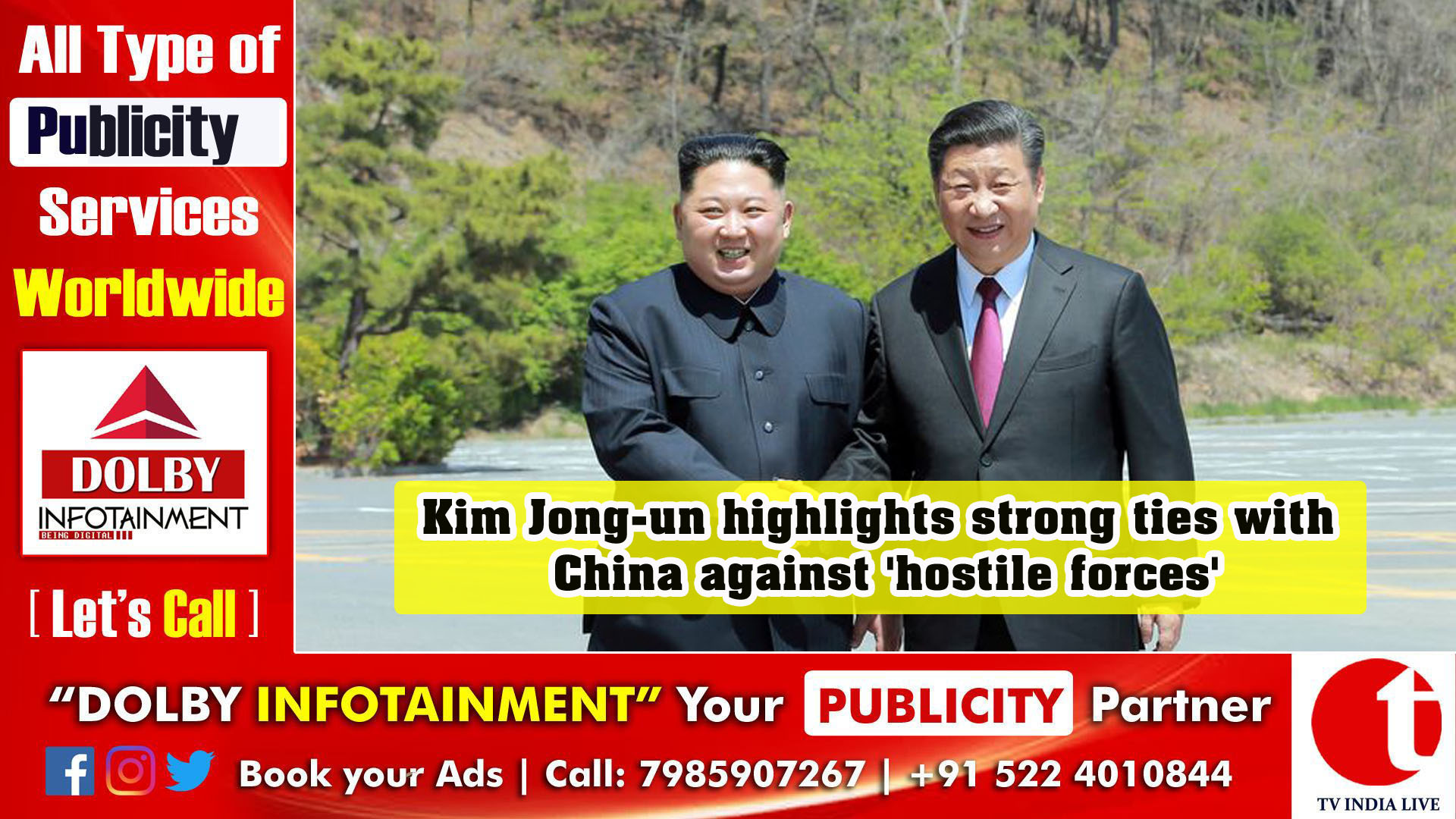 Kim Jong-un highlights strong ties with China against 'hostile forces'