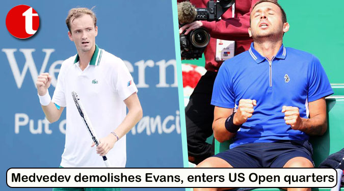 Medvedev demolishes Evans, enters US Open quarters