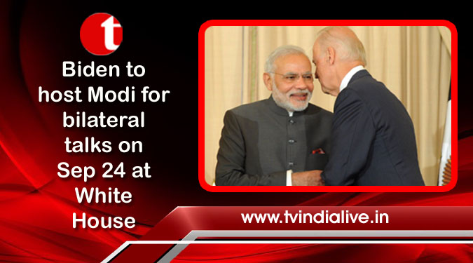 Biden to host Modi for bilateral talks on Sep 24 at White House