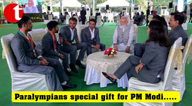 Paralympians special gift for PM Modi…..