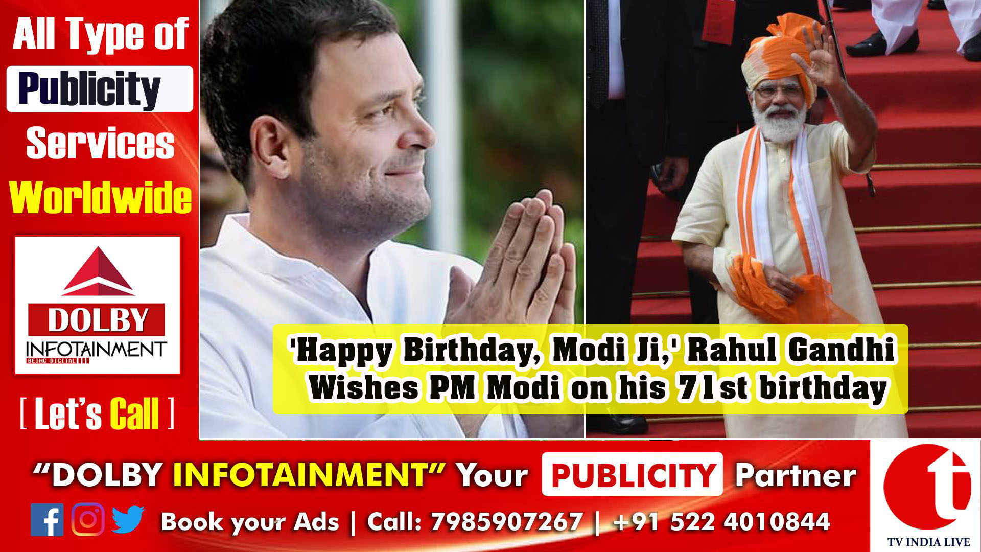 'Happy Birthday, Modi Ji,' Rahul Gandhi Wishes PM Modi on his 71st birthday