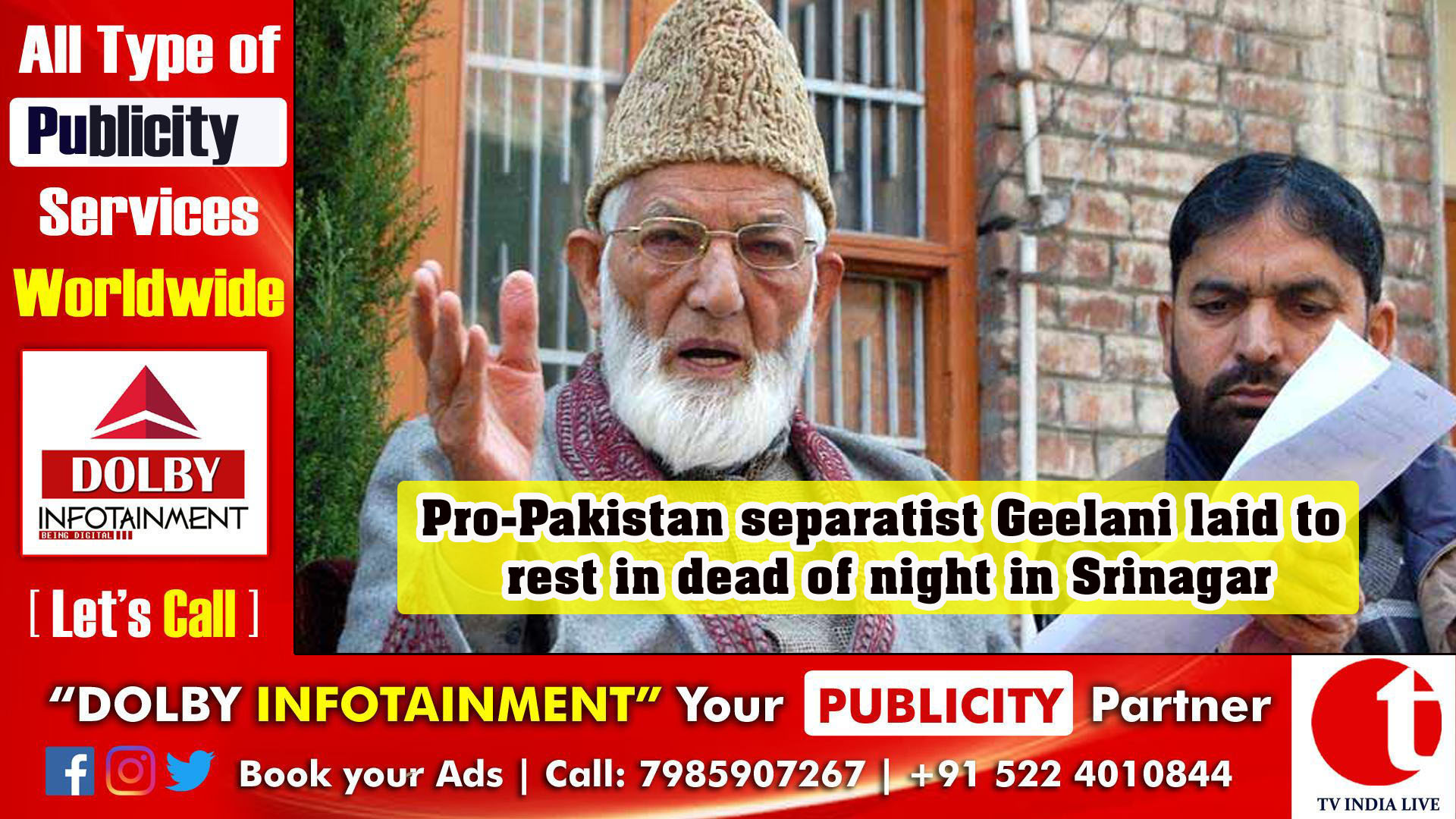 Pro-Pakistan separatist Geelani laid to rest in dead of night in Srinagar