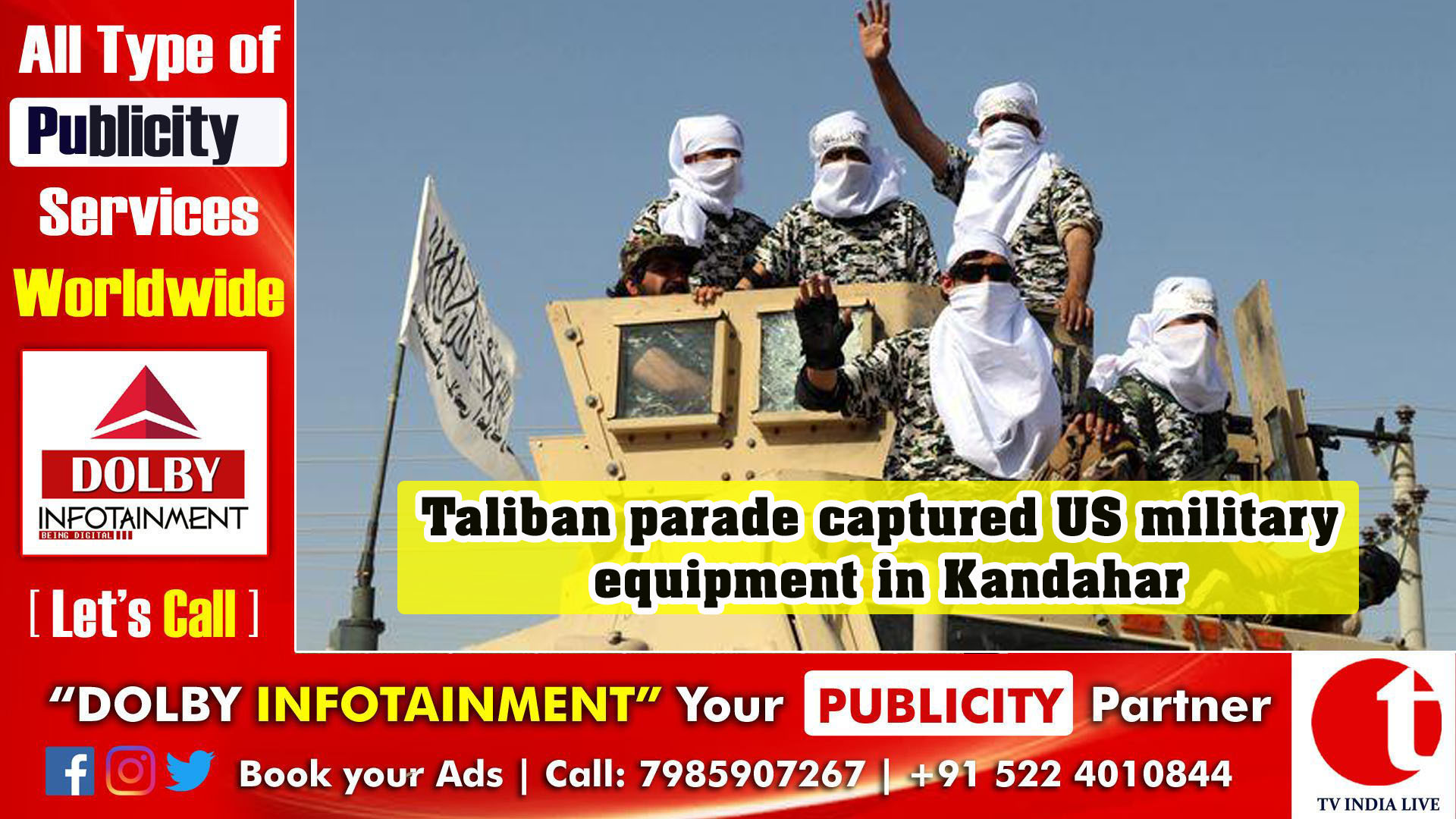 Taliban parade captured US military equipment in Kandahar