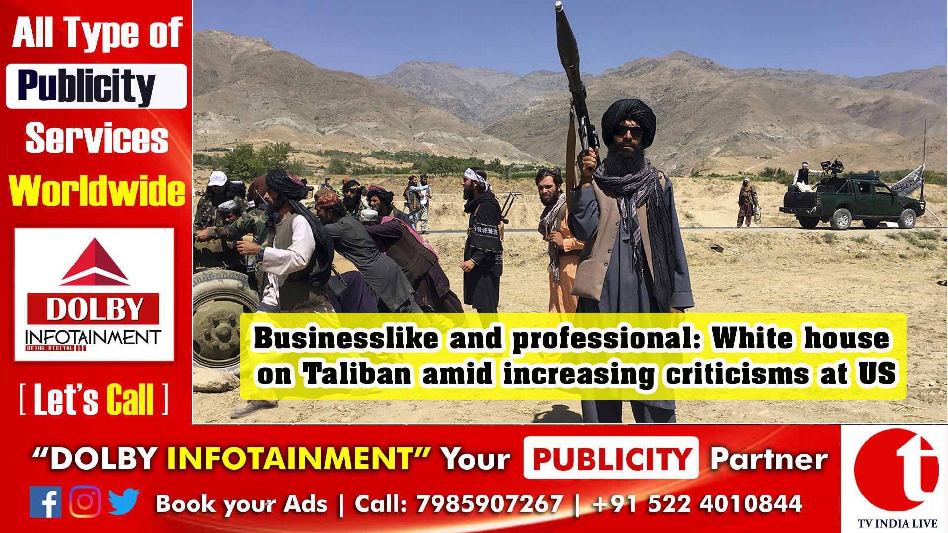 Businesslike and professional: White house on Taliban amid increasing criticisms at US