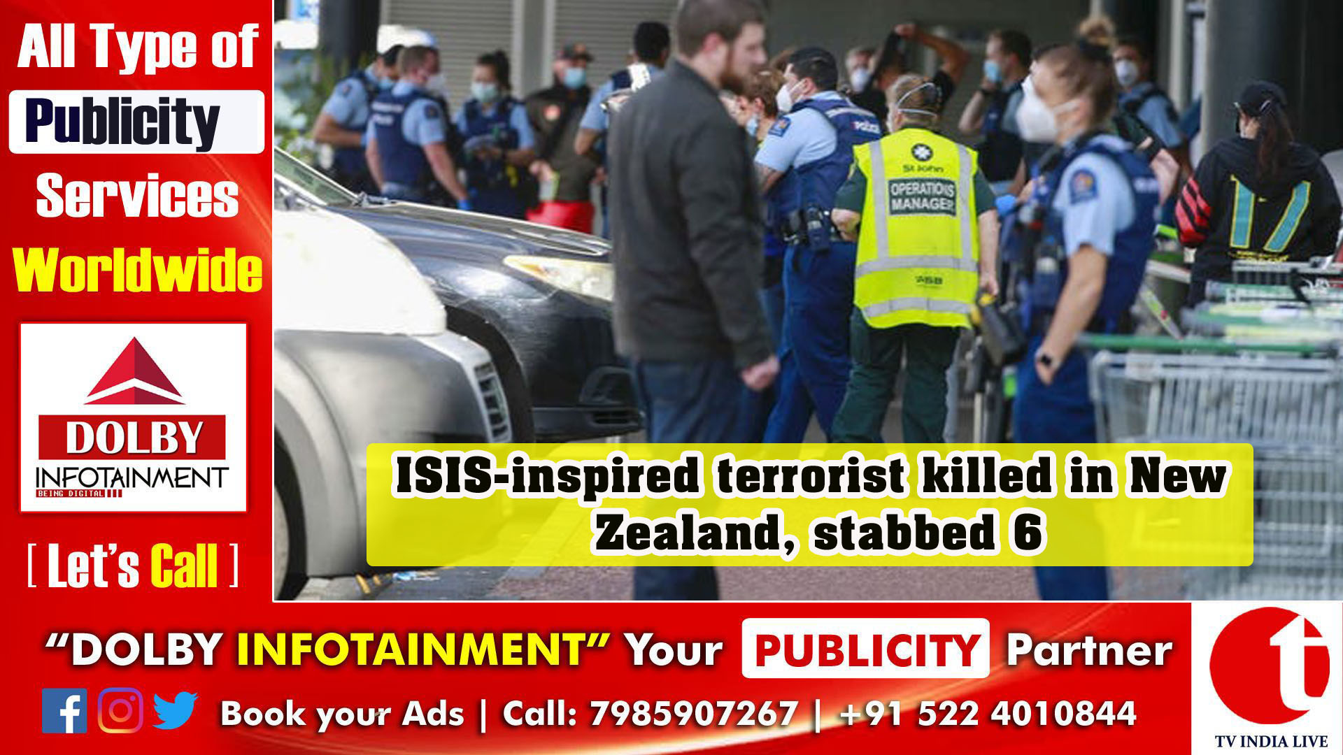 ISIS-inspired terrorist killed in New Zealand, stabbed 6