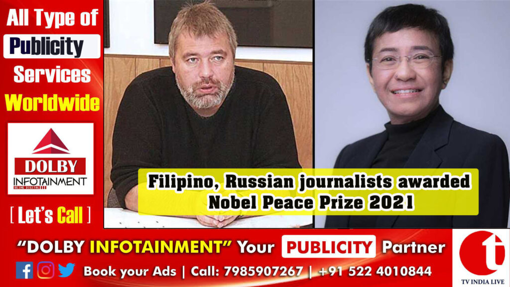 Filipino, Russian journalists awarded Nobel Peace Prize 2021