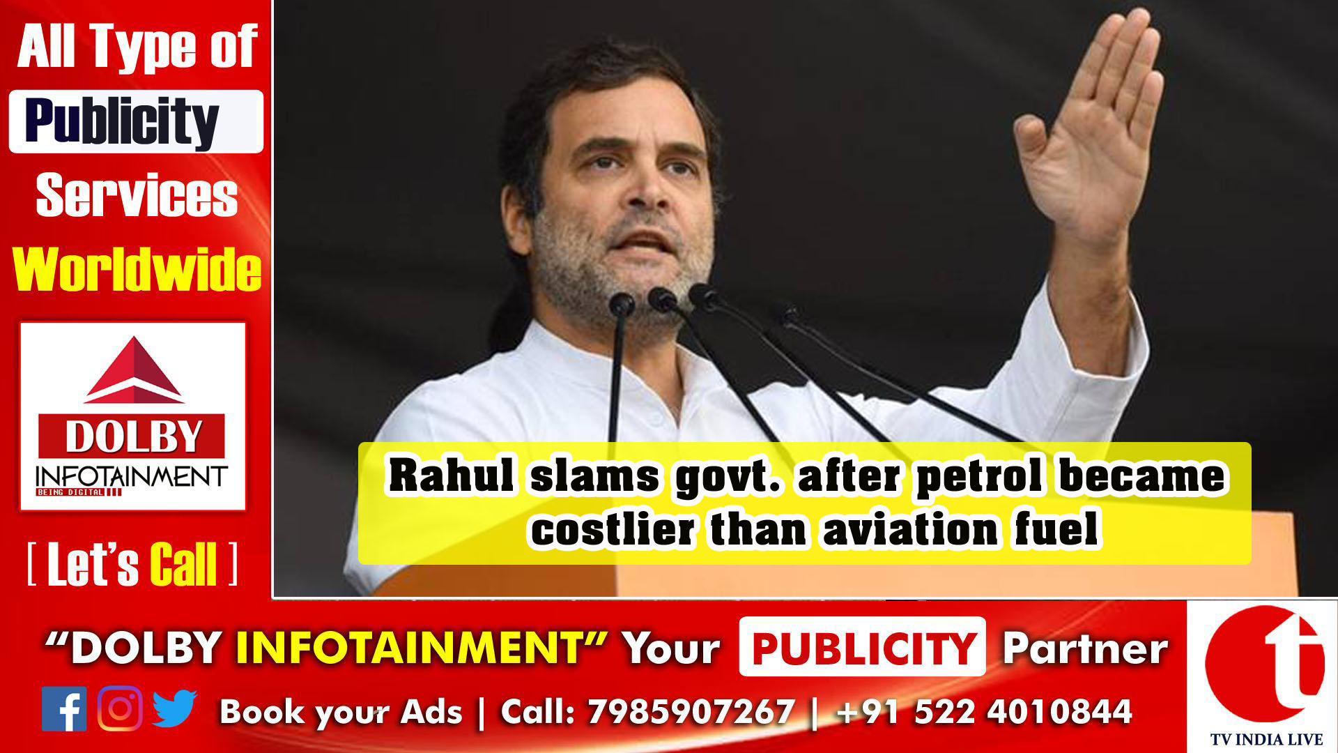 Rahul slams govt. after petrol became costlier than aviation fuel