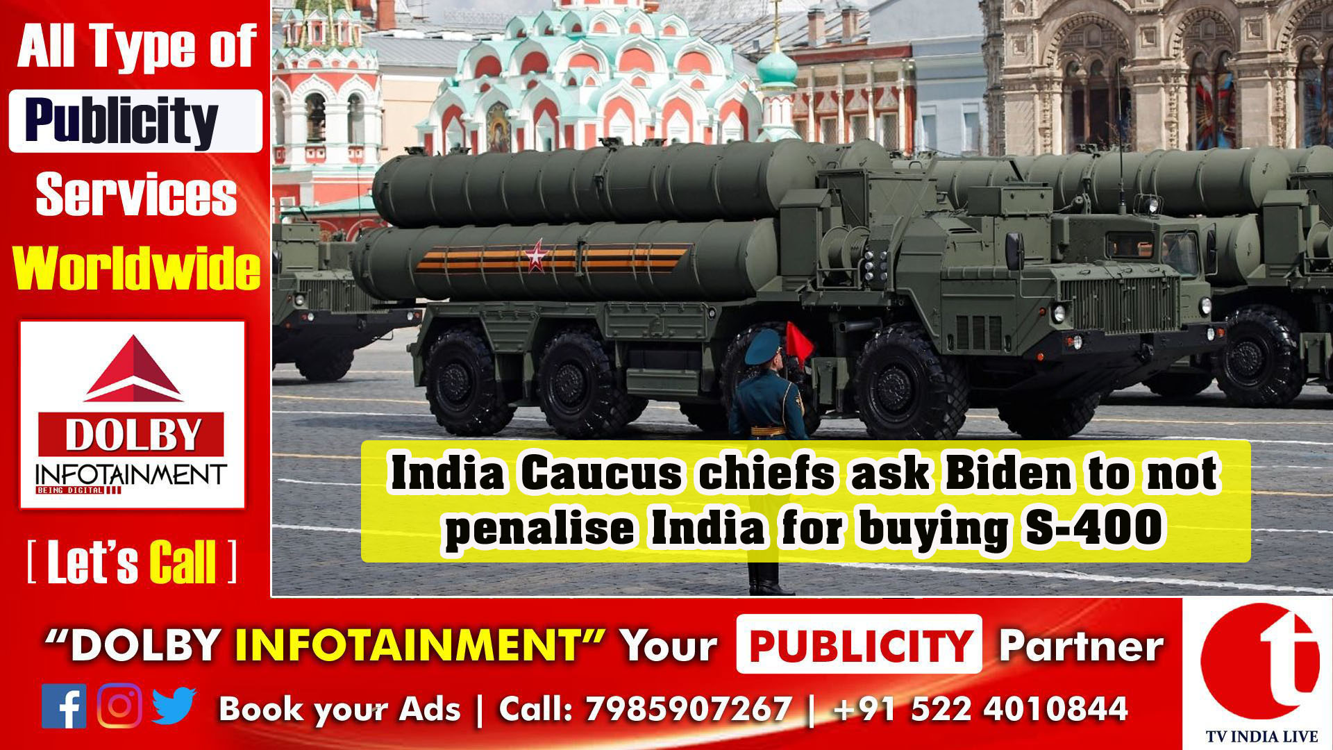 India Caucus chiefs ask Biden to not penalise India for buying S-400