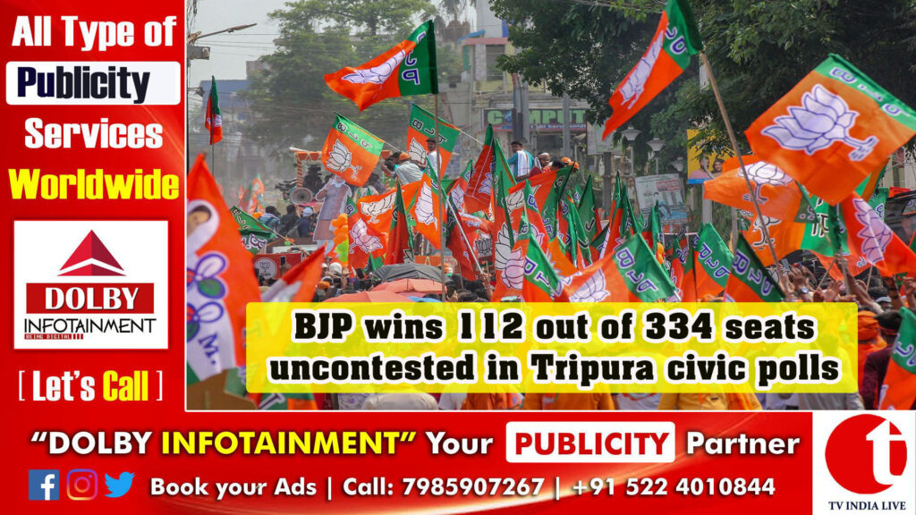 BJP wins 112 out of 334 seats uncontested in Tripura civic polls