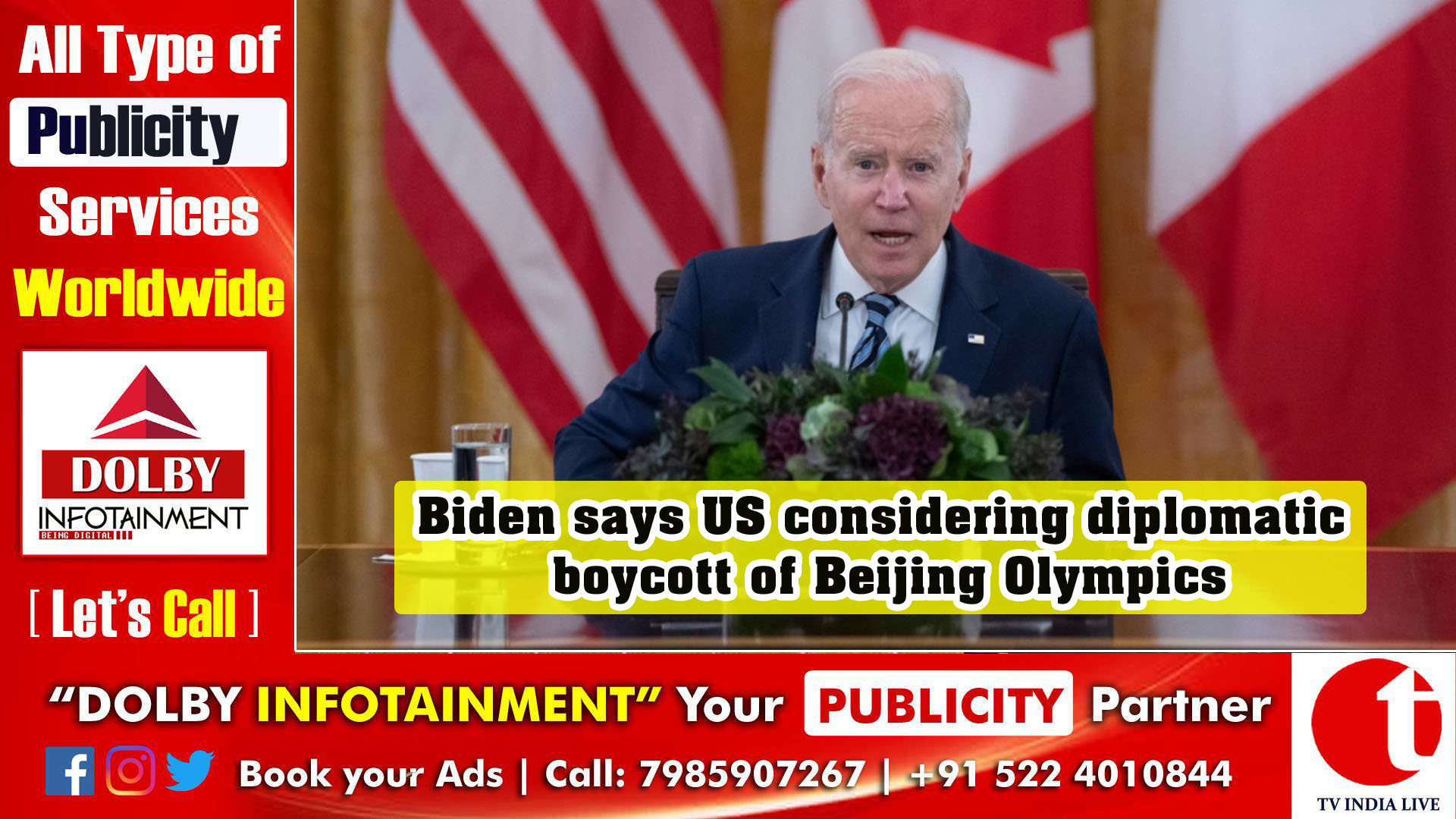 Biden says US considering diplomatic boycott of Beijing Olympics