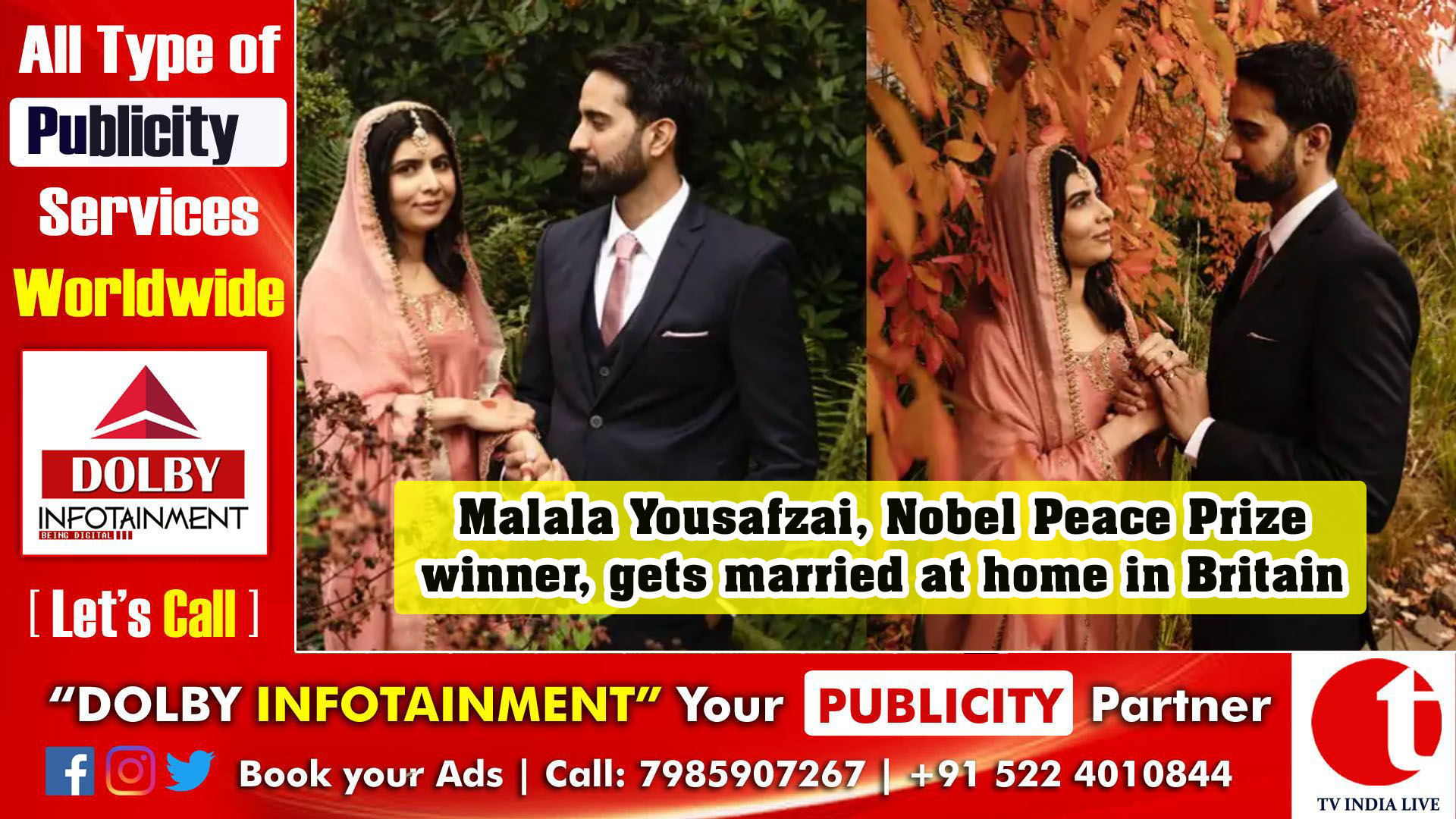 Malala Yousafzai, Nobel Peace Prize winner, gets married at home in Britain