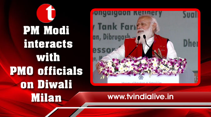 PM Modi interacts with PMO officials on Diwali Milan