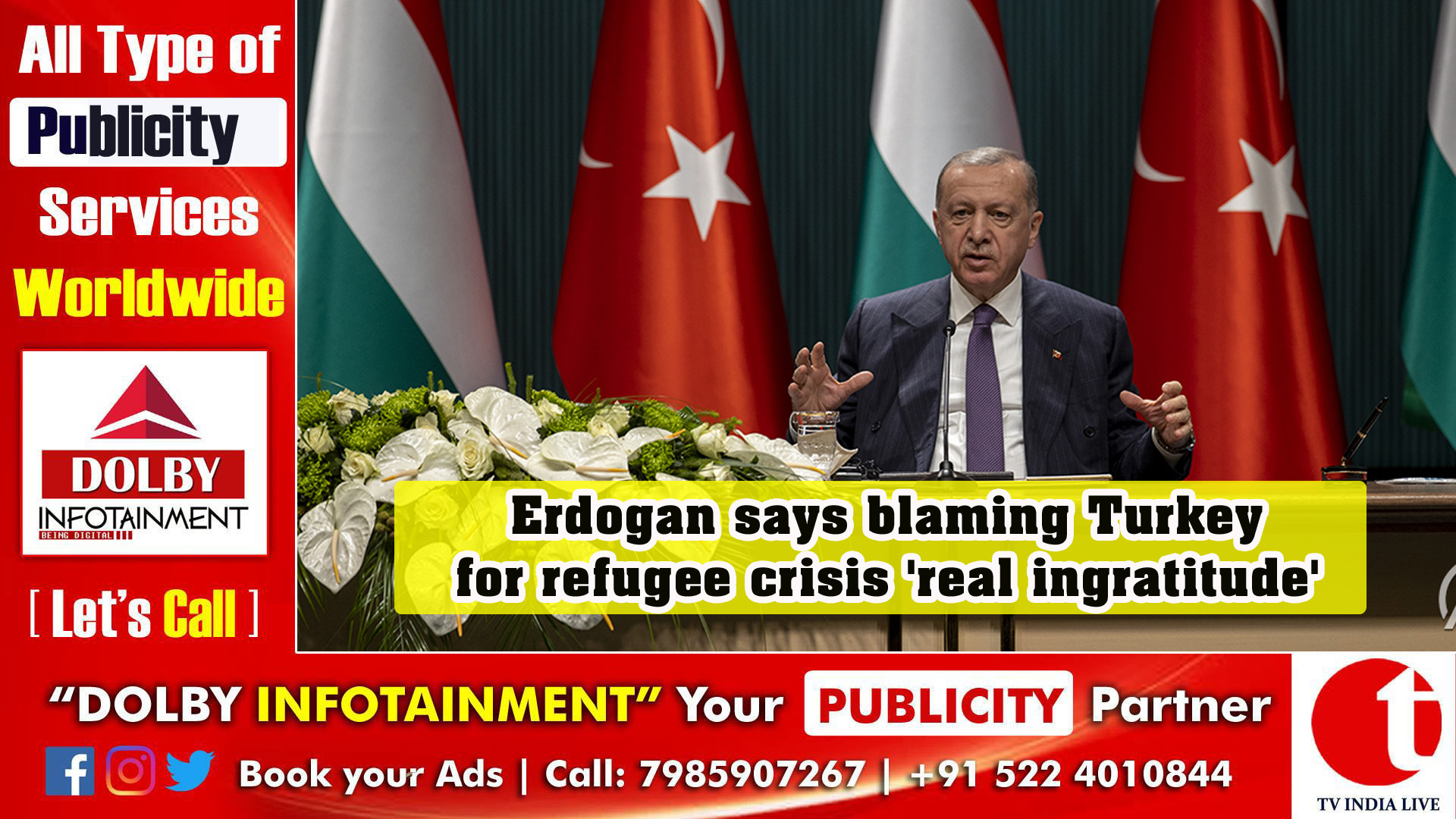 Erdogan says blaming Turkey for refugee crisis 'real ingratitude'