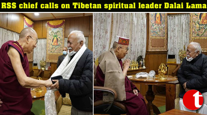 RSS chief calls on Tibetan spiritual leader Dalai Lama