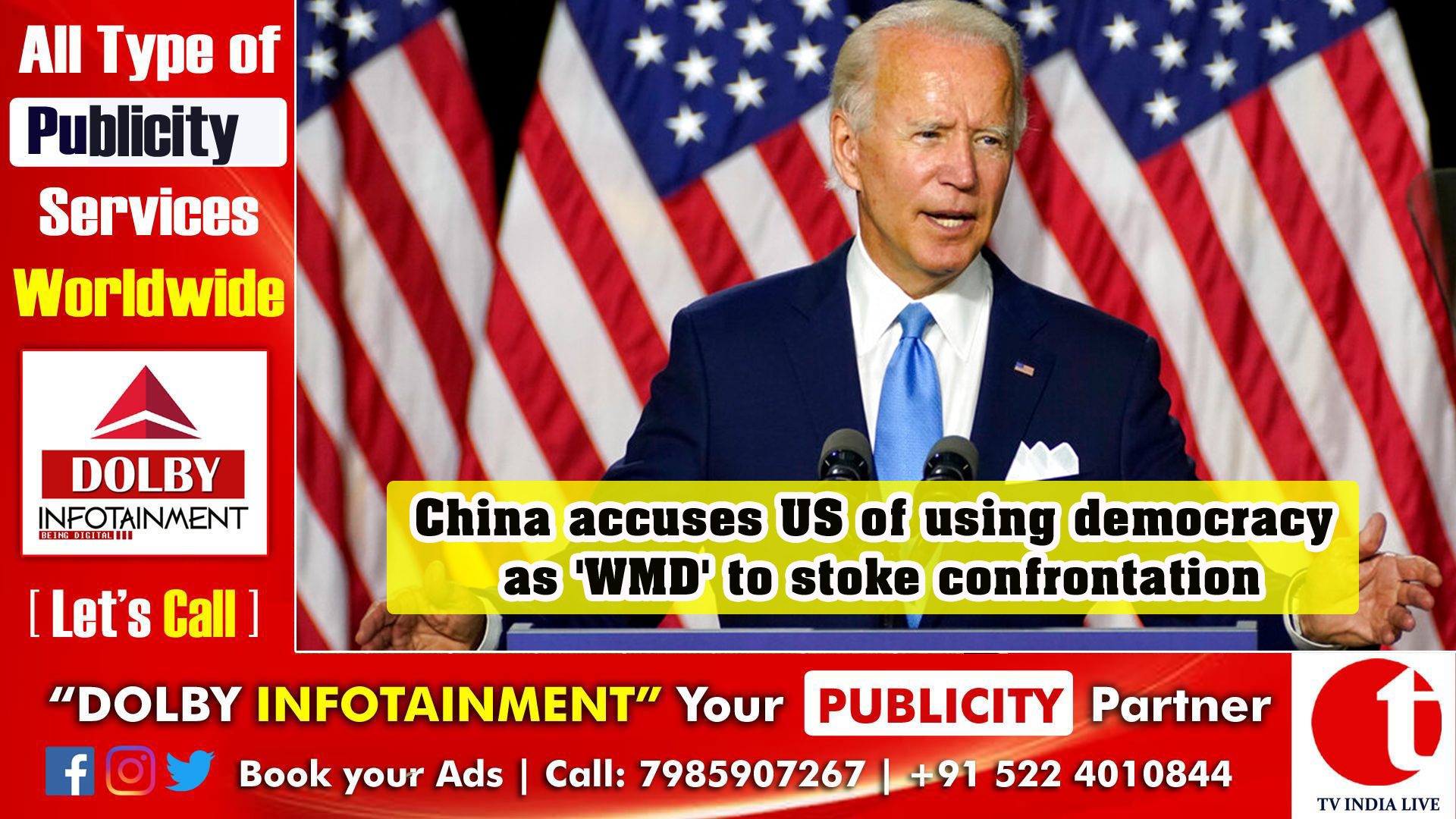 China accuses US of using democracy as 'WMD' to stoke confrontation