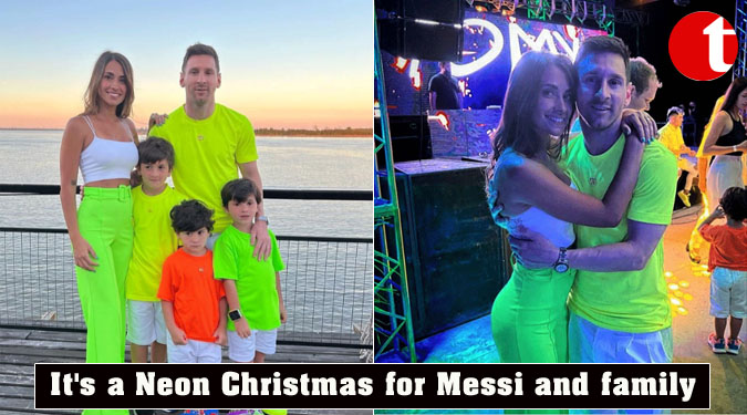 It's a Neon Christmas for Messi and family