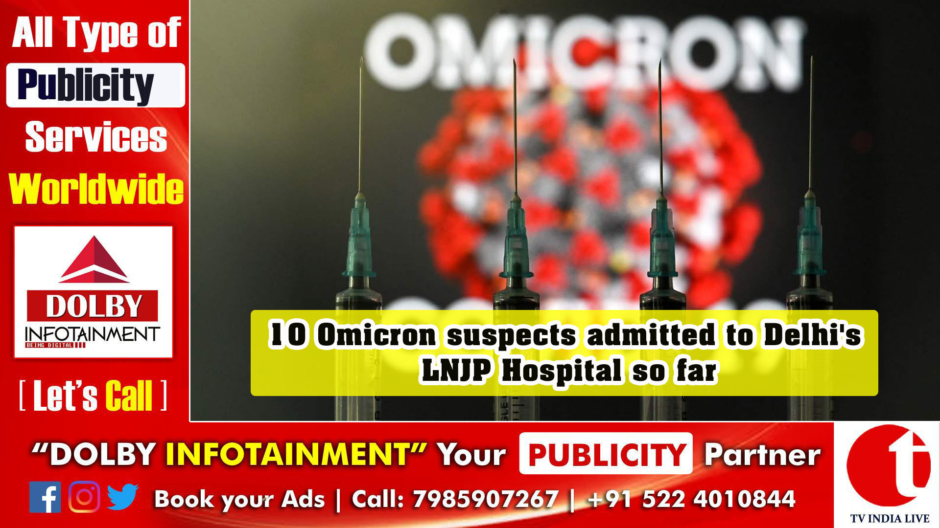 10 Omicron suspects admitted to Delhi's LNJP Hospital so far