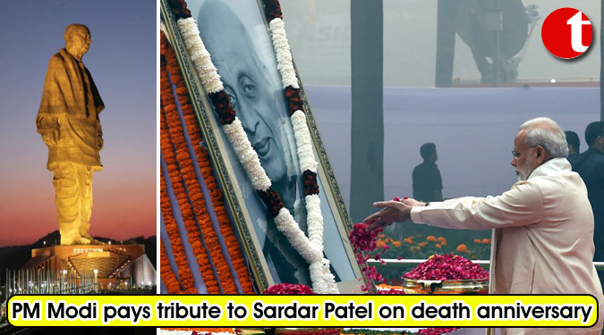 PM Modi pays tribute to Sardar Patel on death anniversary