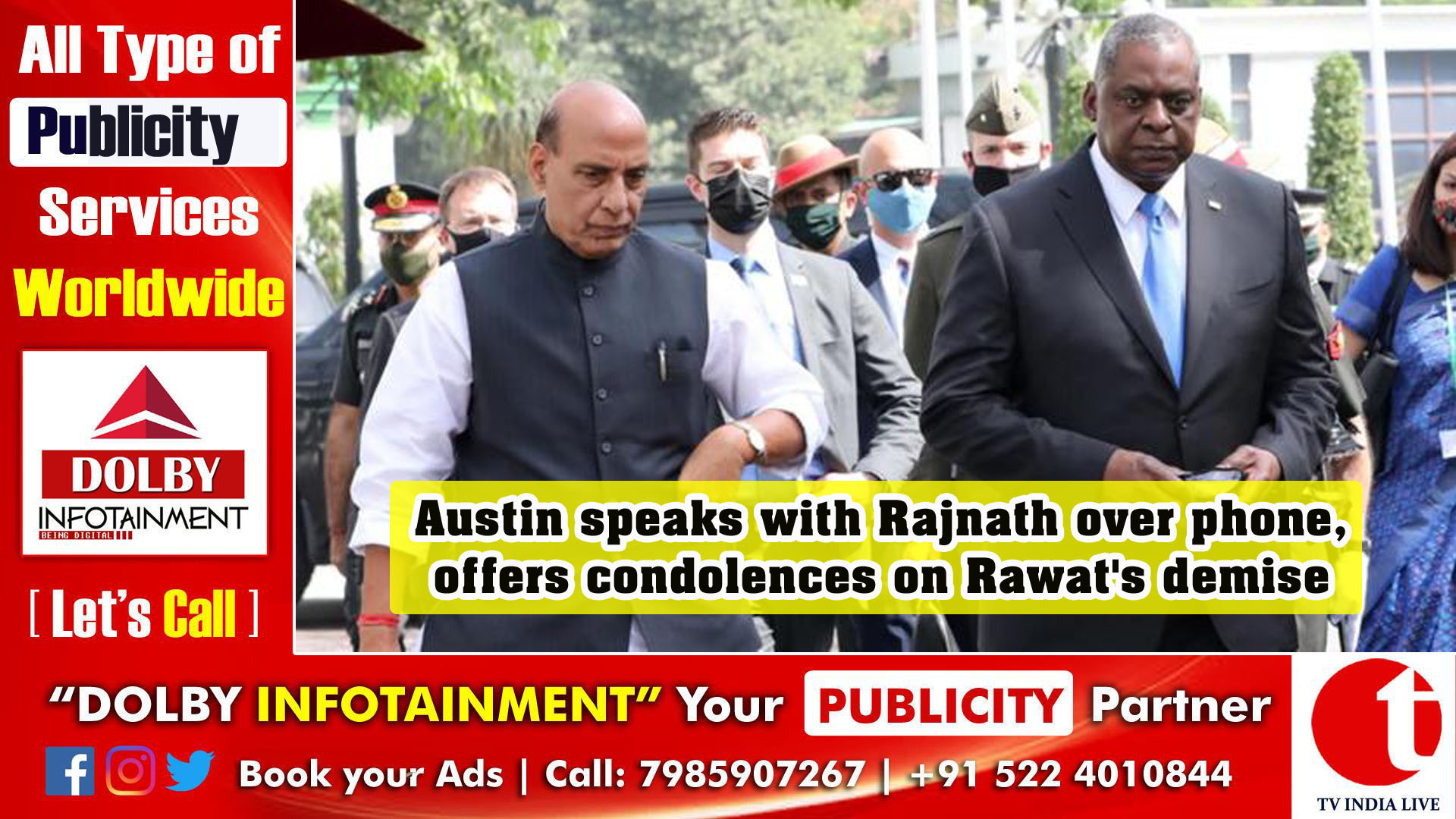 US Def Secy Austin speaks with Rajnath over phone, offers condolences on Rawat's demise