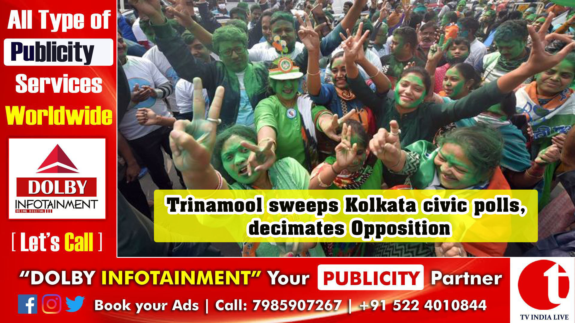 Trinamool sweeps Kolkata civic polls, decimates Opposition