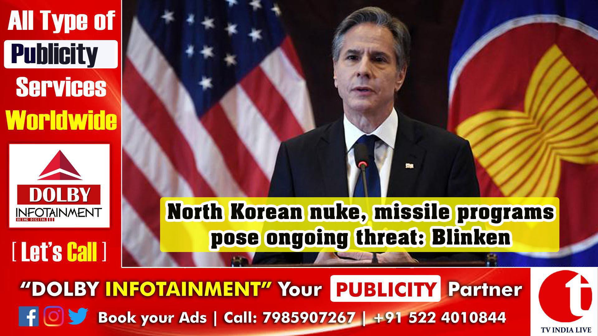 North Korean nuke, missile programs pose ongoing threat: Blinken