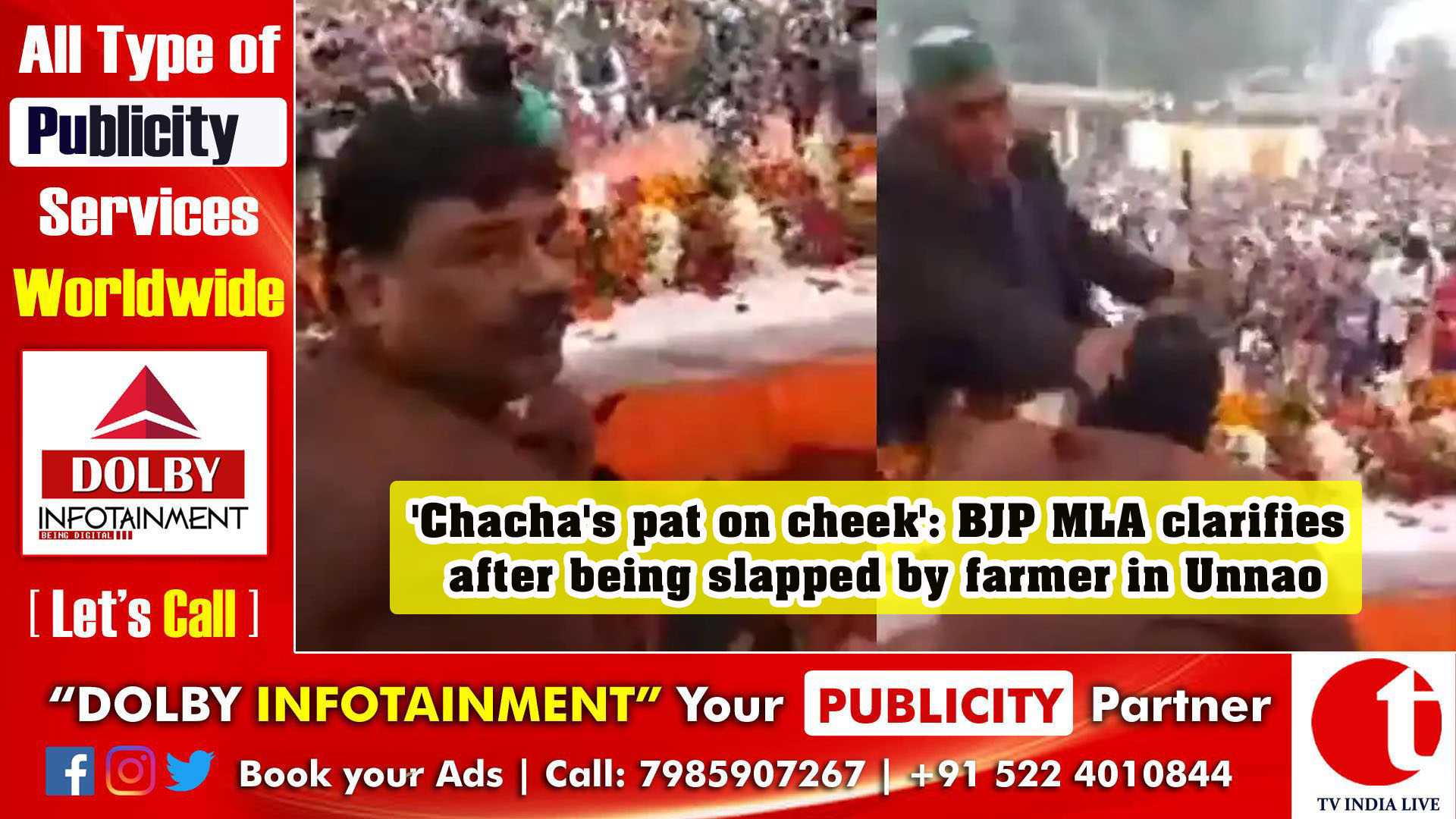 'Chacha's pat on cheek': BJP MLA clarifies after being slapped by farmer in Unnao