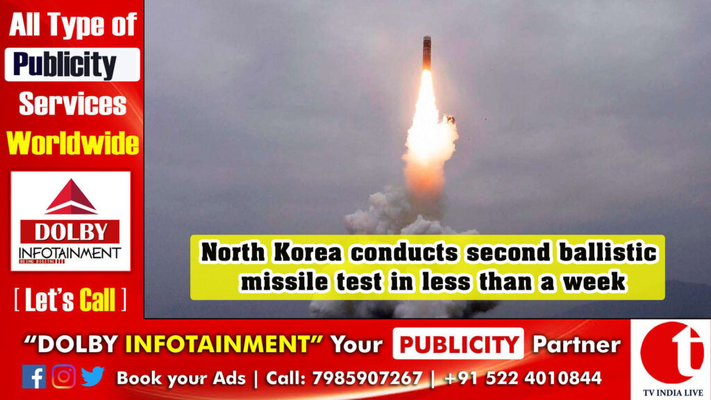 North Korea conducts second ballistic missile test in less than a week