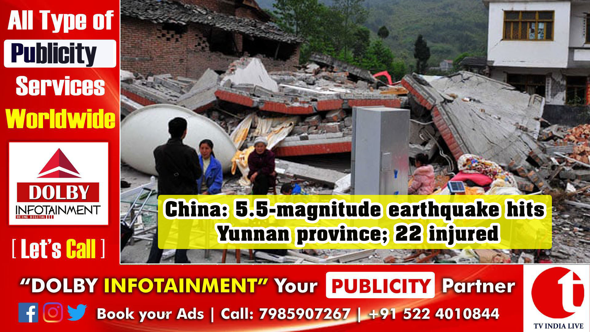 China: 5.5-magnitude earthquake hits Yunnan province; 22 injured