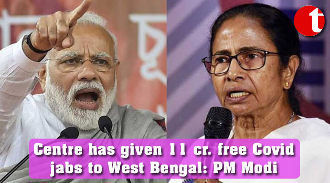 Centre has given 11 cr. free Covid jabs to West Bengal: PM Modi