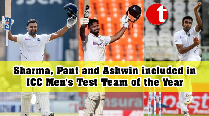 Sharma, Pant and Ashwin included in ICC Men's Test Team of the Year