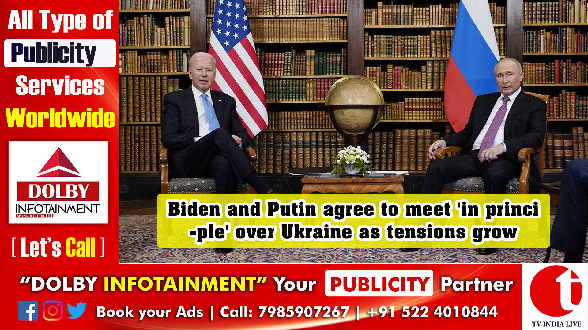 Biden and Putin agree to meet 'in principle' over Ukraine as tensions grow