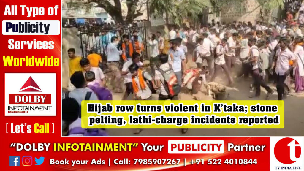 Hijab row turns violent in K’taka; stone pelting, lathi-charge incidents reported