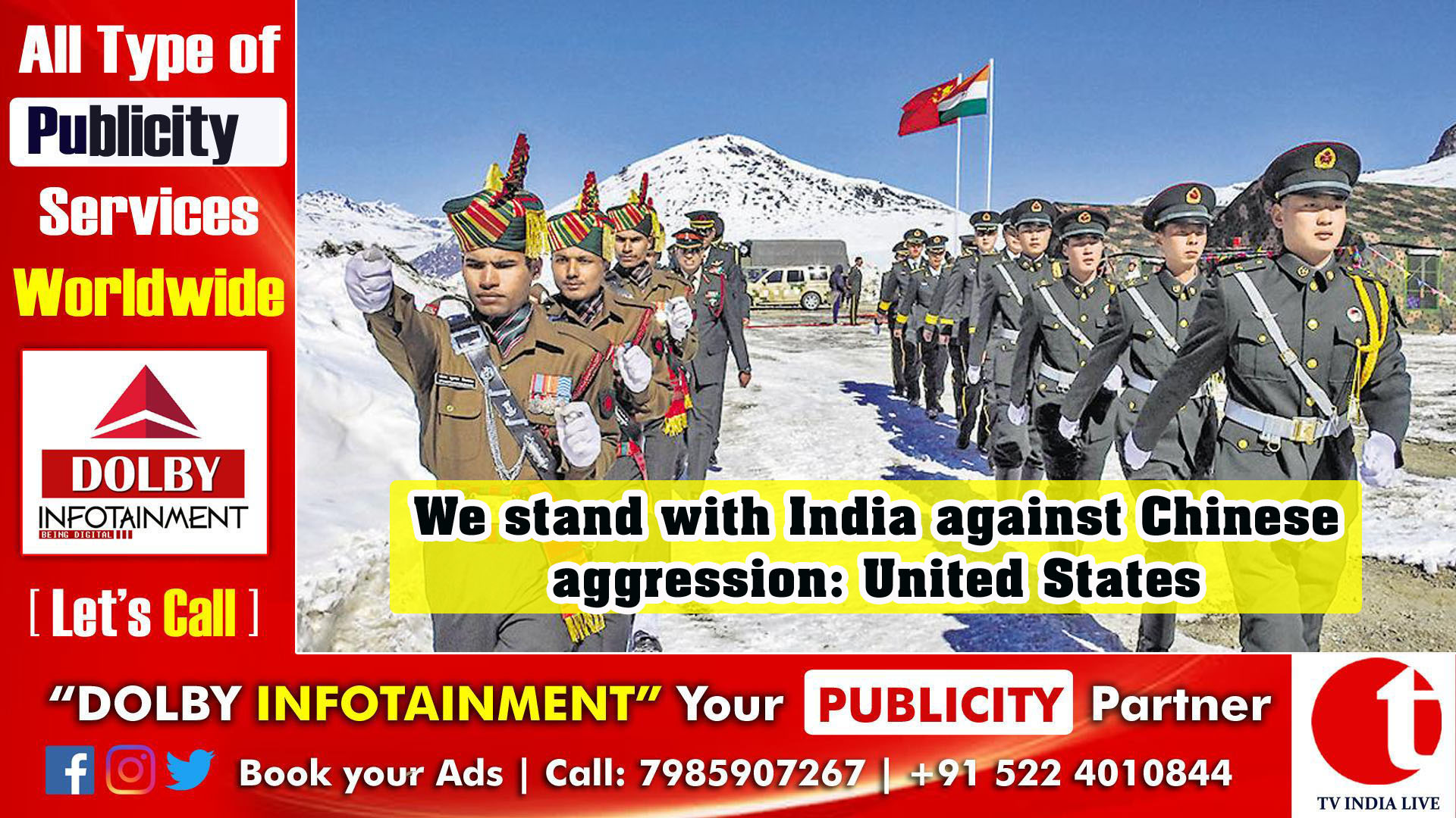 We stand with India against Chinese aggression: United States