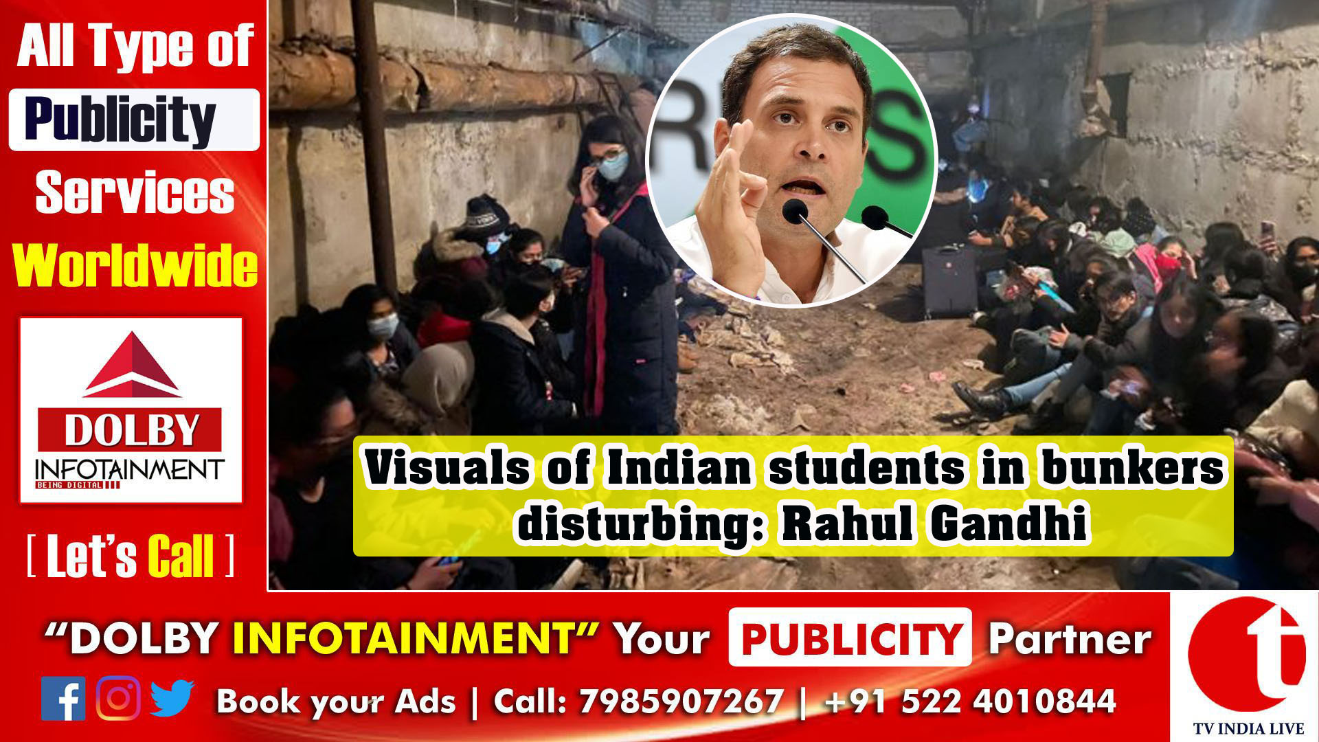 Visuals of Indian students in bunkers disturbing: Rahul Gandhi