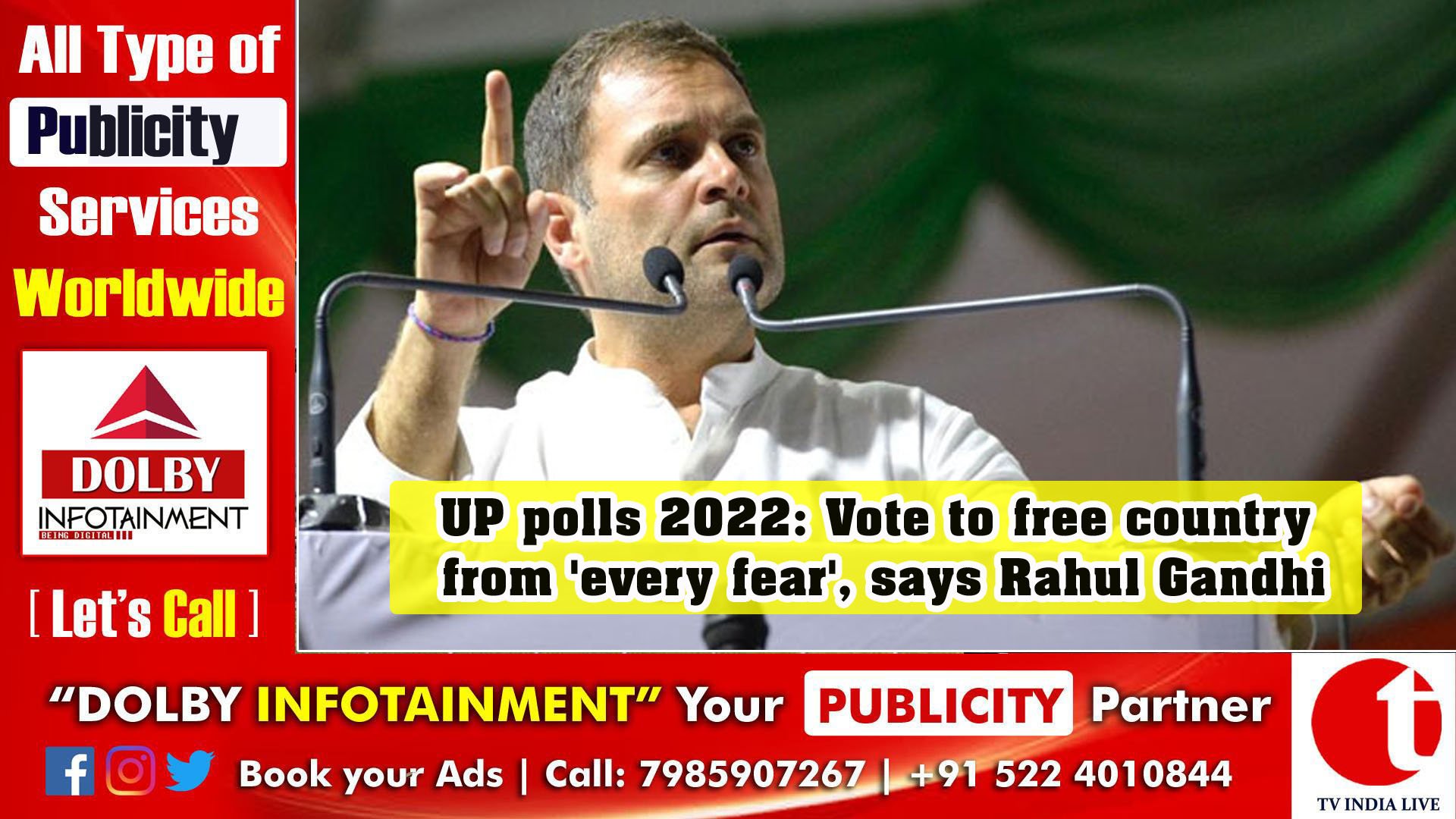 UP polls 2022: Vote to free country from 'every fear', says Rahul Gandhi