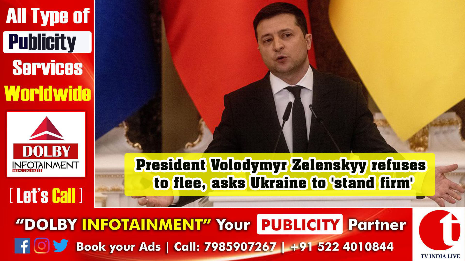 President Volodymyr Zelenskyy refuses to flee, asks Ukraine to 'stand firm'