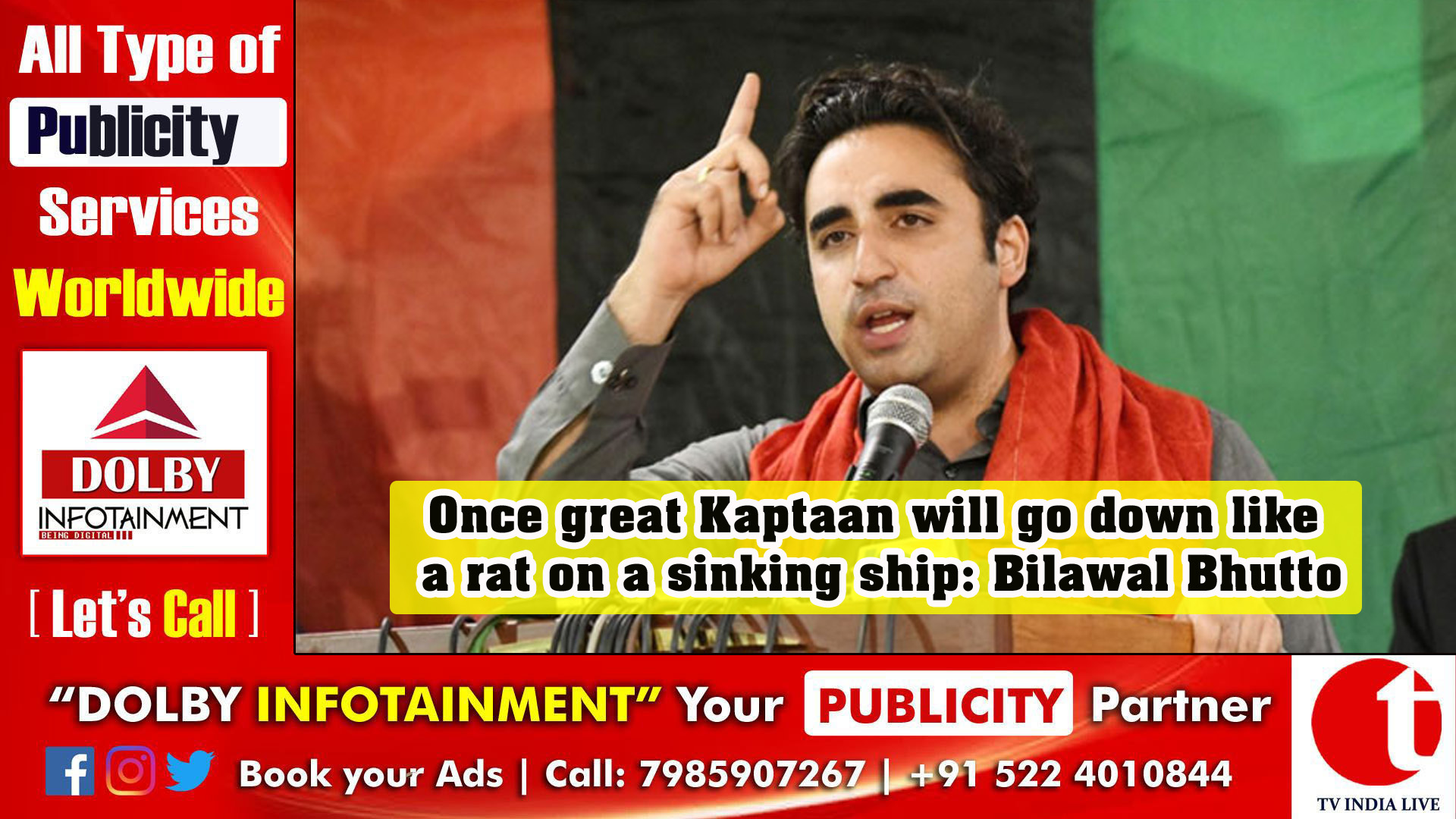 Once great Kaptaan will go down like a rat on a sinking ship: Bilawal Bhutto