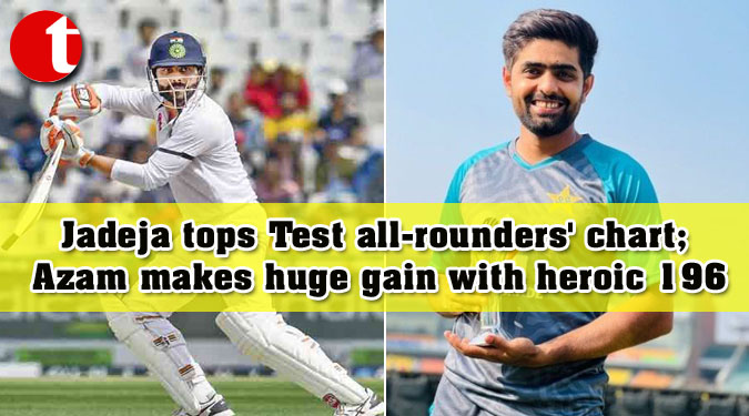 Jadeja tops Test all-rounders' chart; Azam makes huge gain with heroic 196