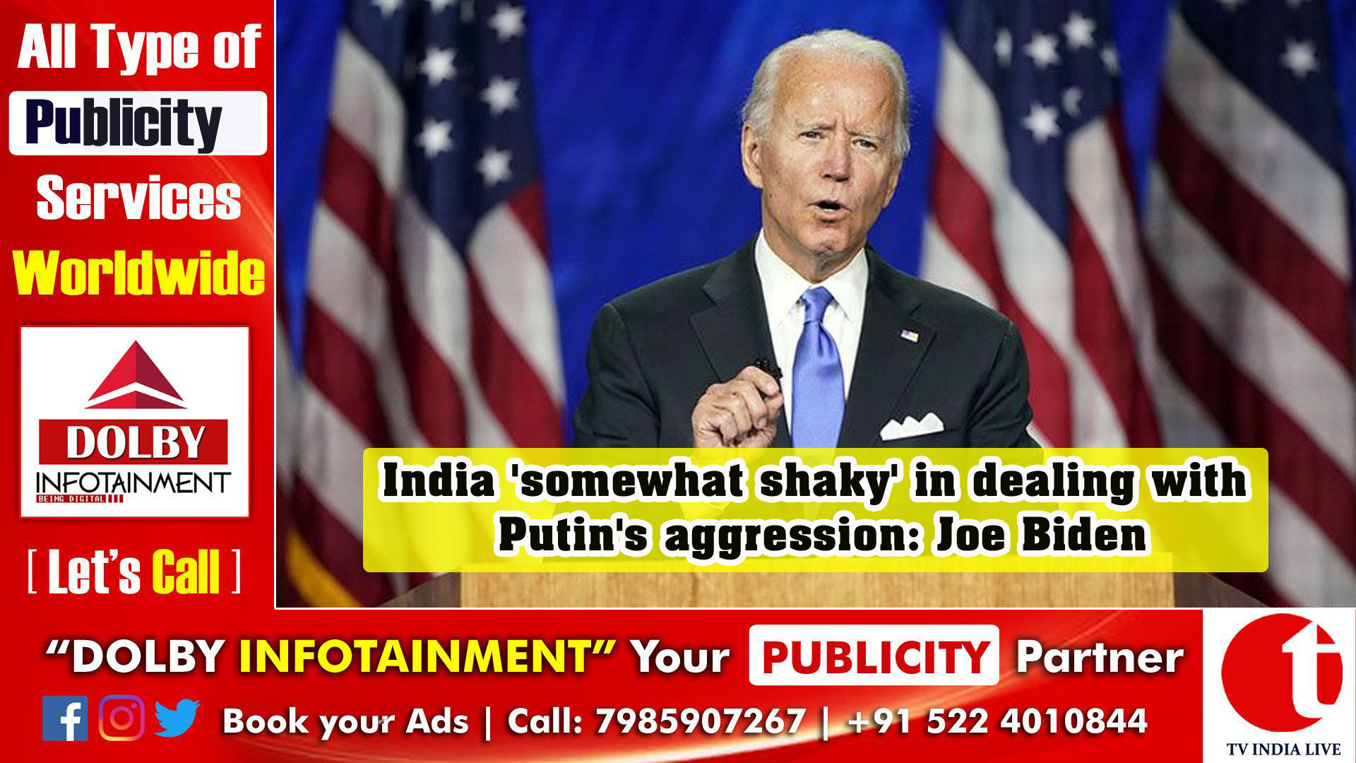 India 'somewhat shaky' in dealing with Putin's aggression: Joe Biden