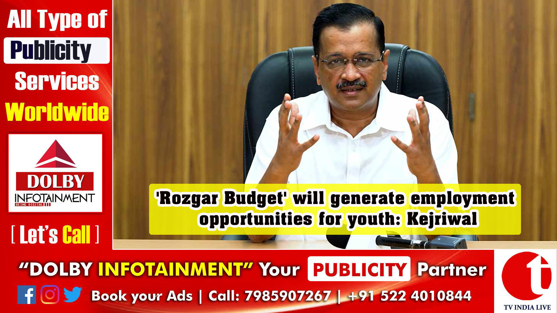 'Rozgar Budget' will generate employment opportunities for youth: Kejriwal