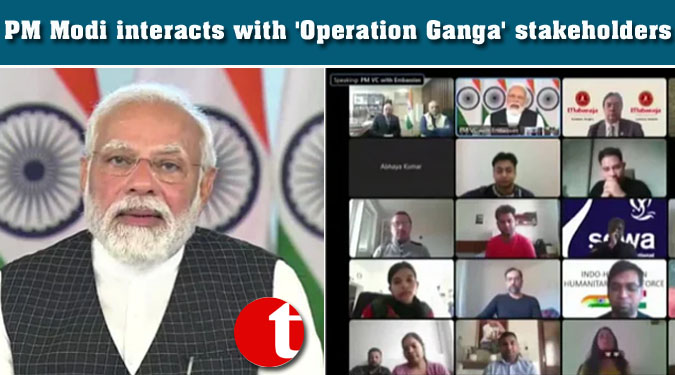 PM Modi interacts with 'Operation Ganga' stakeholders