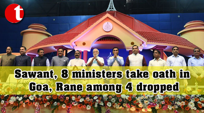 Sawant, 8 ministers take oath in Goa, Rane among 4 dropped